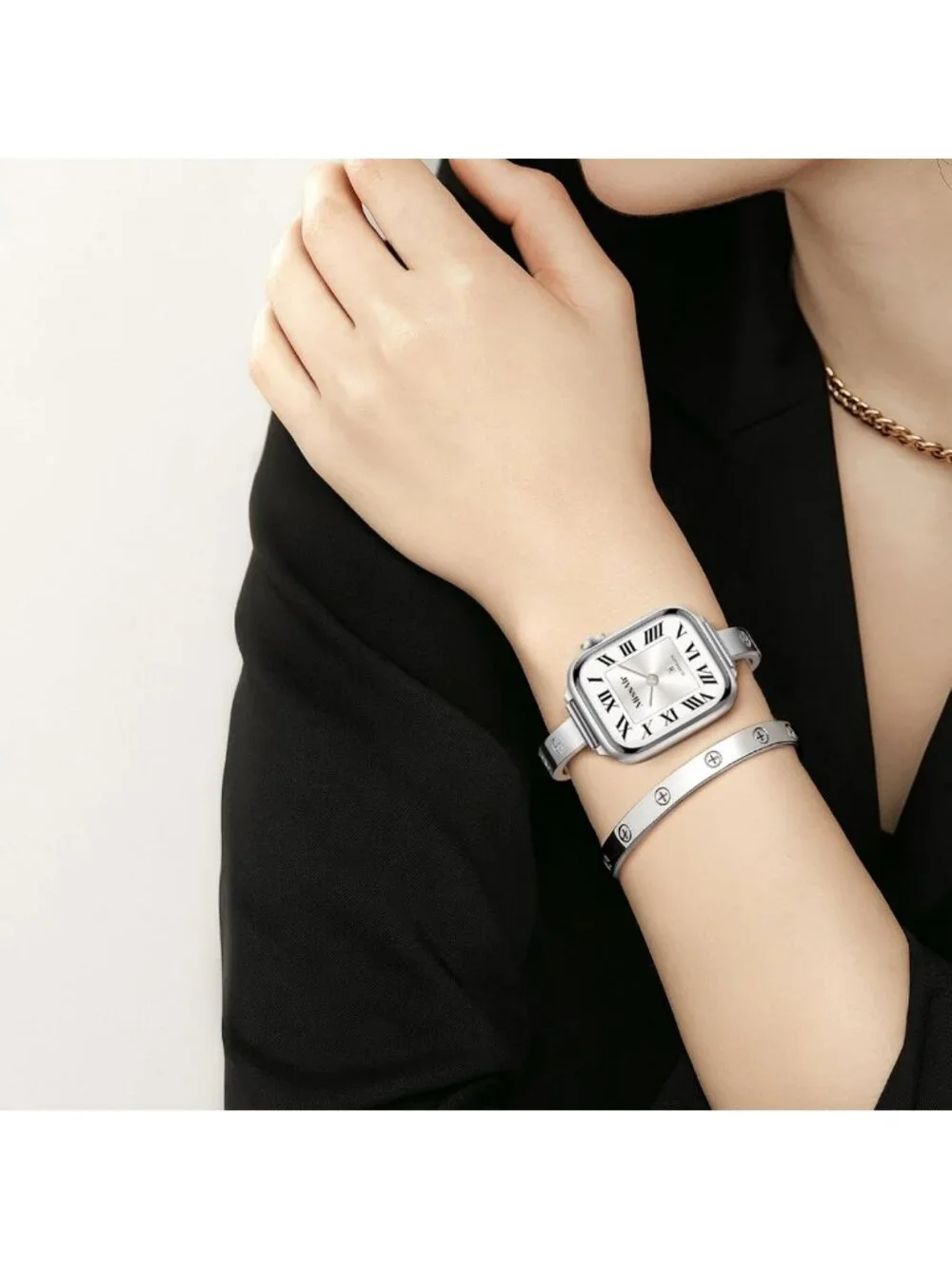 Stylish Slim Metal Bands for Apple Watch 38mm-49mm, Dressy Stainless Steel Strap